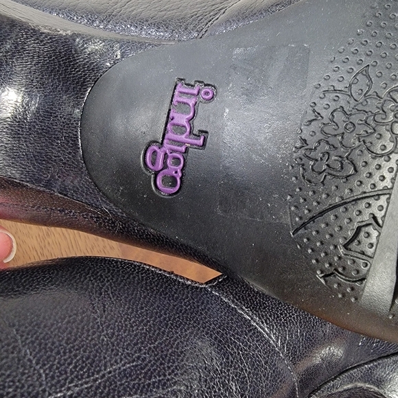 Clarks Indigo Elegant Black Leather Women's Heels Size 7 Comfy Wardrobe Staple - Picture 14 of 17